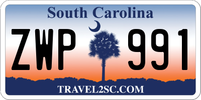 SC license plate ZWP991