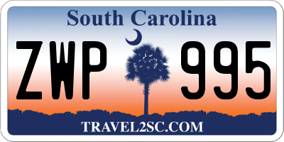 SC license plate ZWP995