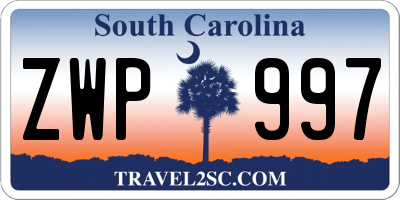 SC license plate ZWP997