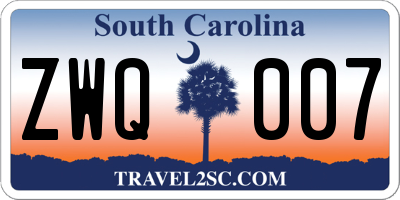 SC license plate ZWQ007