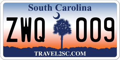 SC license plate ZWQ009