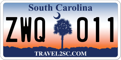 SC license plate ZWQ011