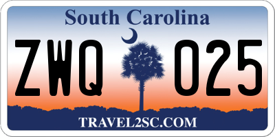 SC license plate ZWQ025
