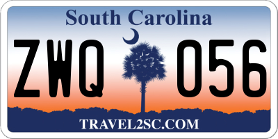 SC license plate ZWQ056