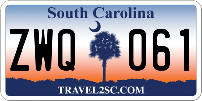 SC license plate ZWQ061