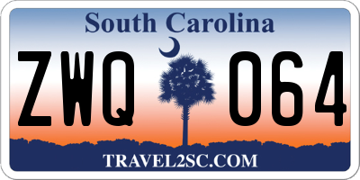 SC license plate ZWQ064