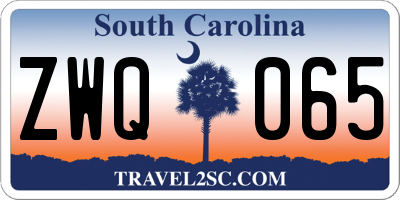 SC license plate ZWQ065
