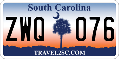 SC license plate ZWQ076