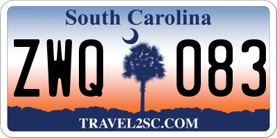SC license plate ZWQ083