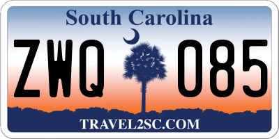 SC license plate ZWQ085