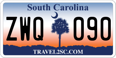 SC license plate ZWQ090
