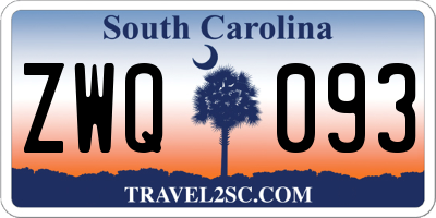 SC license plate ZWQ093