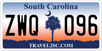 SC license plate ZWQ096