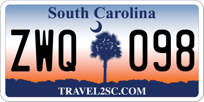 SC license plate ZWQ098