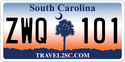 SC license plate ZWQ101