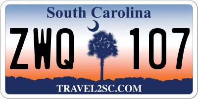 SC license plate ZWQ107
