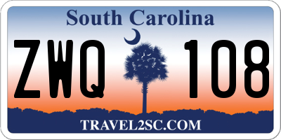 SC license plate ZWQ108