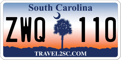 SC license plate ZWQ110