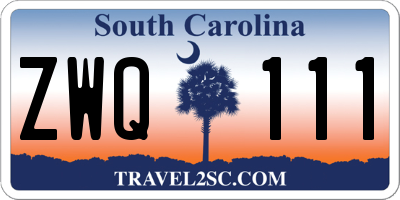 SC license plate ZWQ111