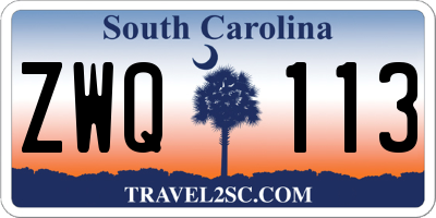 SC license plate ZWQ113