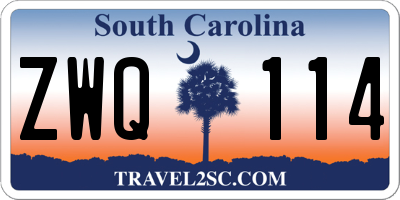 SC license plate ZWQ114