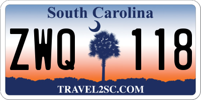 SC license plate ZWQ118