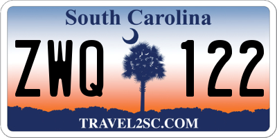 SC license plate ZWQ122
