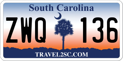 SC license plate ZWQ136