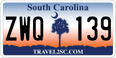 SC license plate ZWQ139