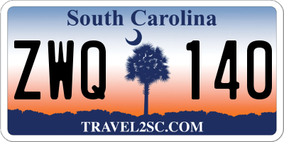 SC license plate ZWQ140