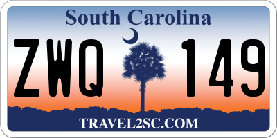 SC license plate ZWQ149