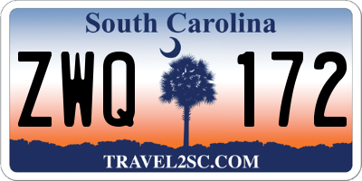 SC license plate ZWQ172