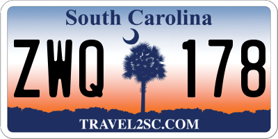 SC license plate ZWQ178