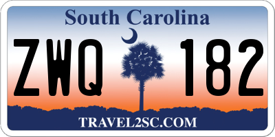 SC license plate ZWQ182