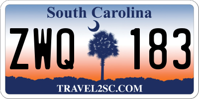 SC license plate ZWQ183