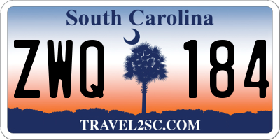 SC license plate ZWQ184