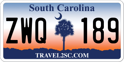 SC license plate ZWQ189