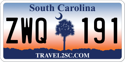 SC license plate ZWQ191