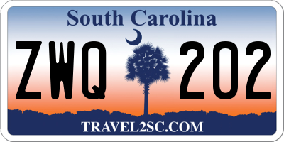 SC license plate ZWQ202