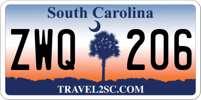 SC license plate ZWQ206