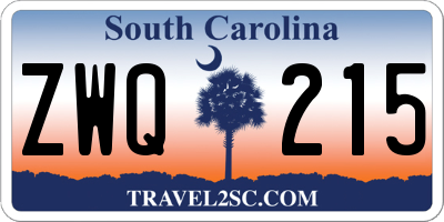 SC license plate ZWQ215