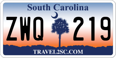 SC license plate ZWQ219