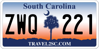 SC license plate ZWQ221