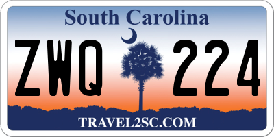 SC license plate ZWQ224