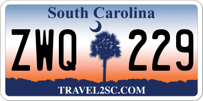 SC license plate ZWQ229
