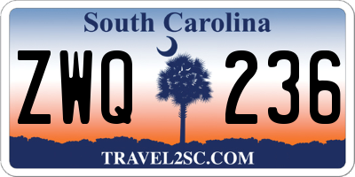 SC license plate ZWQ236