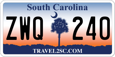 SC license plate ZWQ240