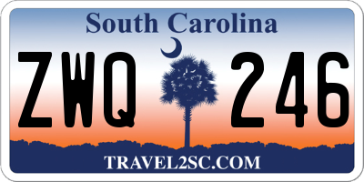 SC license plate ZWQ246