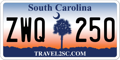 SC license plate ZWQ250