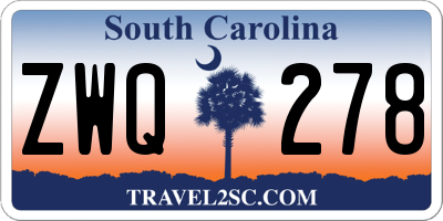 SC license plate ZWQ278